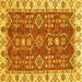 Square Machine Washable Oriental Yellow Traditional Rug, wshabs3173yw