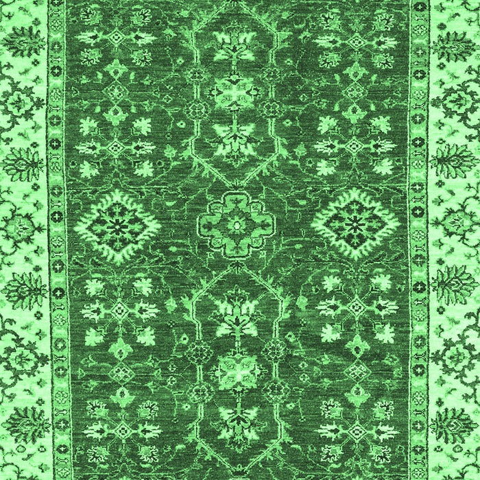 Machine Washable Oriental Emerald Green Traditional Area Rugs, wshabs3173emgrn