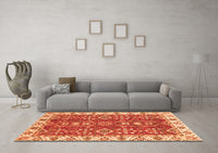 Machine Washable Oriental Orange Traditional Rug, wshabs3173org