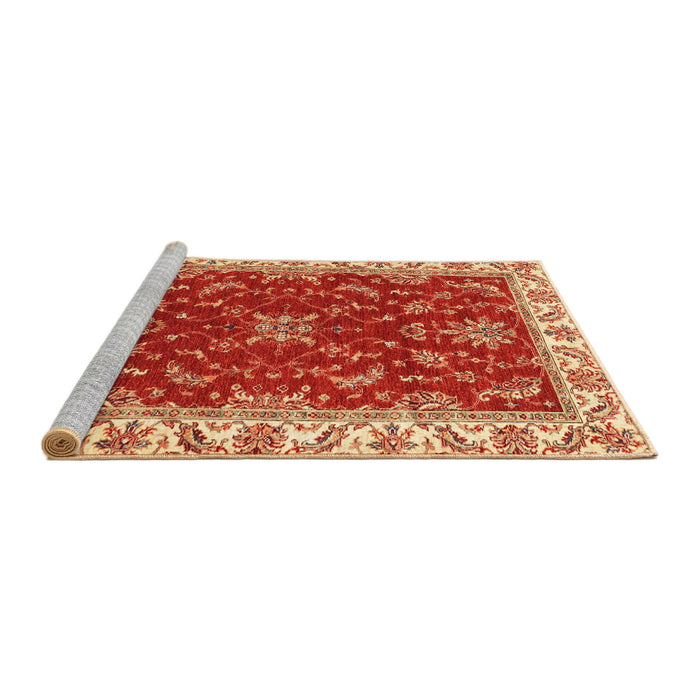 Sideview of Machine Washable Abstract Orange Rug, wshabs3174