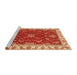 Sideview of Machine Washable Abstract Orange Rug, wshabs3174