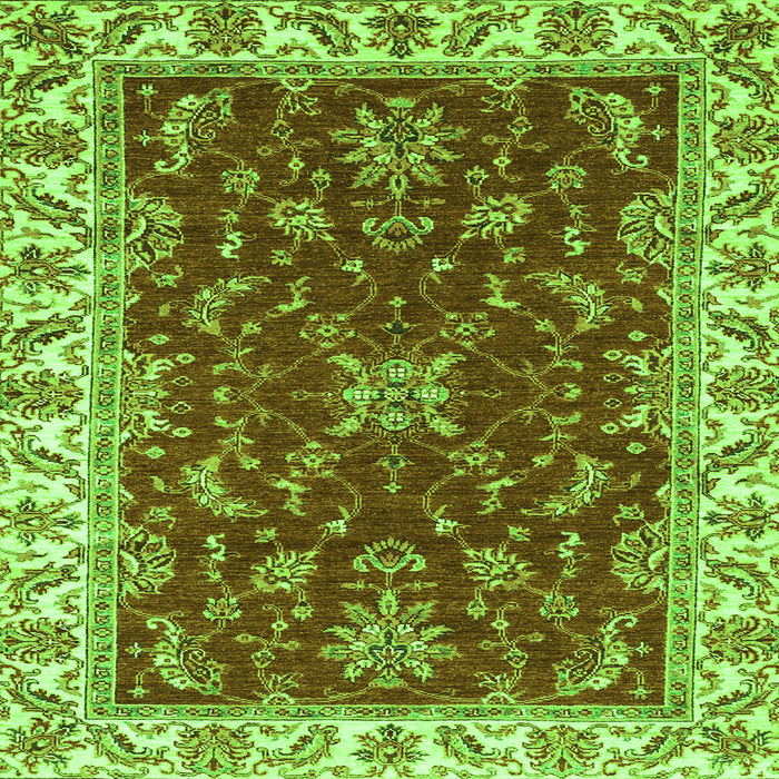 Square Machine Washable Abstract Green Modern Area Rugs, wshabs3174grn