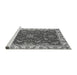 Sideview of Machine Washable Abstract Gray Modern Rug, wshabs3174gry