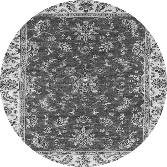Round Abstract Gray Modern Rug, abs3174gry