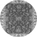 Round Abstract Gray Modern Rug, abs3174gry