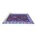 Sideview of Machine Washable Abstract Blue Modern Rug, wshabs3174blu