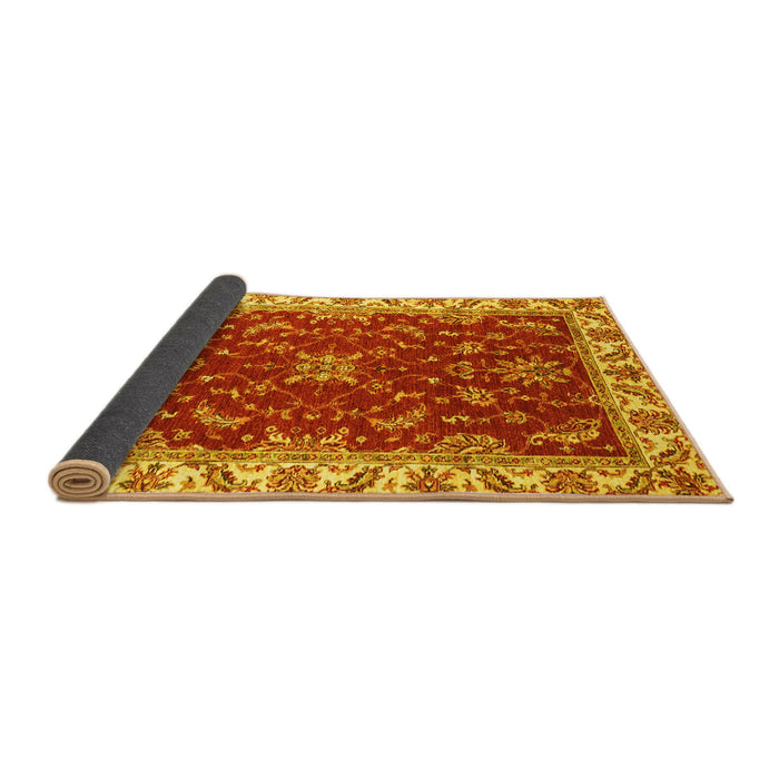 Sideview of Abstract Yellow Modern Rug, abs3174yw