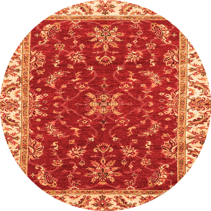 Round Abstract Orange Modern Rug, abs3174org