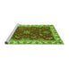 Sideview of Machine Washable Abstract Green Modern Area Rugs, wshabs3174grn