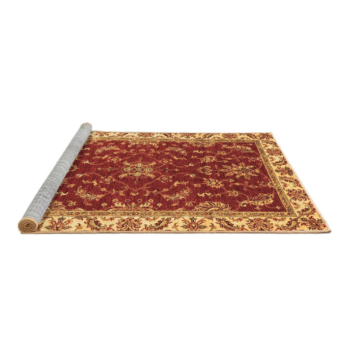 Sideview of Machine Washable Abstract Brown Modern Rug, wshabs3174brn