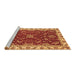 Sideview of Machine Washable Abstract Brown Modern Rug, wshabs3174brn