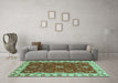 Machine Washable Abstract Turquoise Modern Area Rugs in a Living Room,, wshabs3174turq