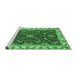 Sideview of Machine Washable Abstract Emerald Green Modern Area Rugs, wshabs3174emgrn