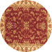 Round Machine Washable Abstract Brown Modern Rug, wshabs3174brn