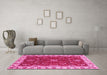 Machine Washable Abstract Pink Modern Rug in a Living Room, wshabs3174pnk