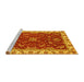 Sideview of Machine Washable Abstract Yellow Modern Rug, wshabs3174yw