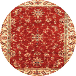 Round Abstract Orange Modern Rug, abs3174