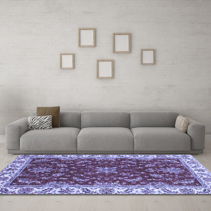 Machine Washable Abstract Blue Modern Rug in a Living Room, wshabs3174blu