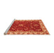 Sideview of Machine Washable Abstract Orange Modern Area Rugs, wshabs3174org