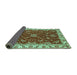 Sideview of Abstract Turquoise Modern Rug, abs3174turq