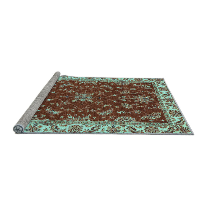 Sideview of Machine Washable Abstract Light Blue Modern Rug, wshabs3174lblu