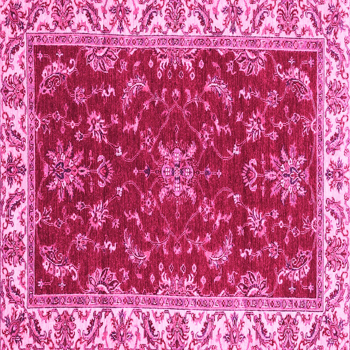 Square Machine Washable Abstract Pink Modern Rug, wshabs3174pnk
