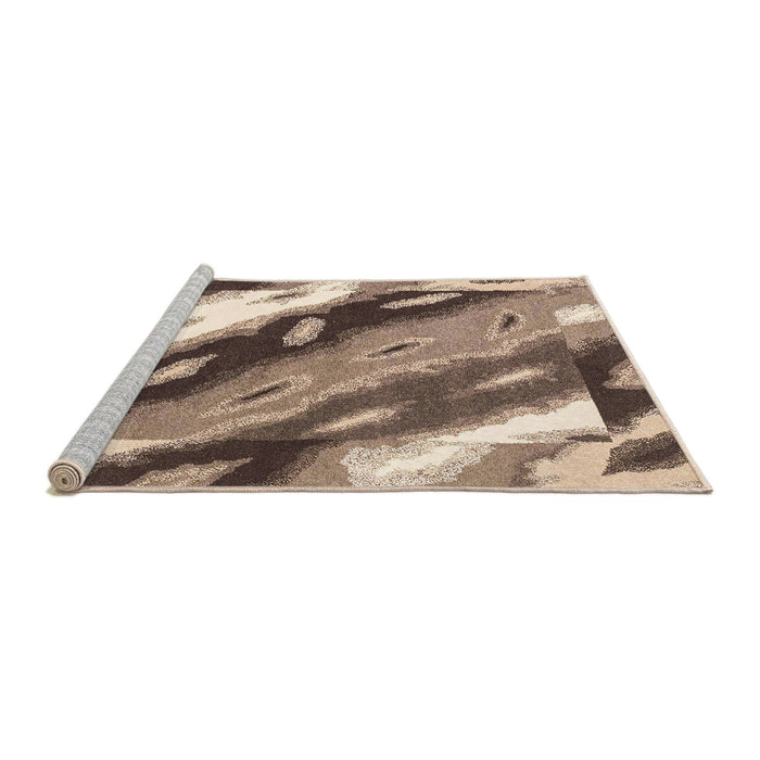 Sideview of Machine Washable Abstract Sepia Brown Rug, wshabs3175