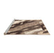 Sideview of Machine Washable Abstract Sepia Brown Rug, wshabs3175