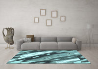 Machine Washable Abstract Light Blue Modern Rug, wshabs3175lblu