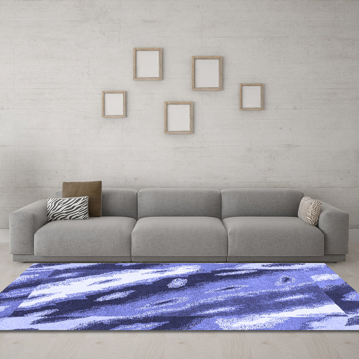 Machine Washable Abstract Blue Modern Rug in a Living Room, wshabs3175blu
