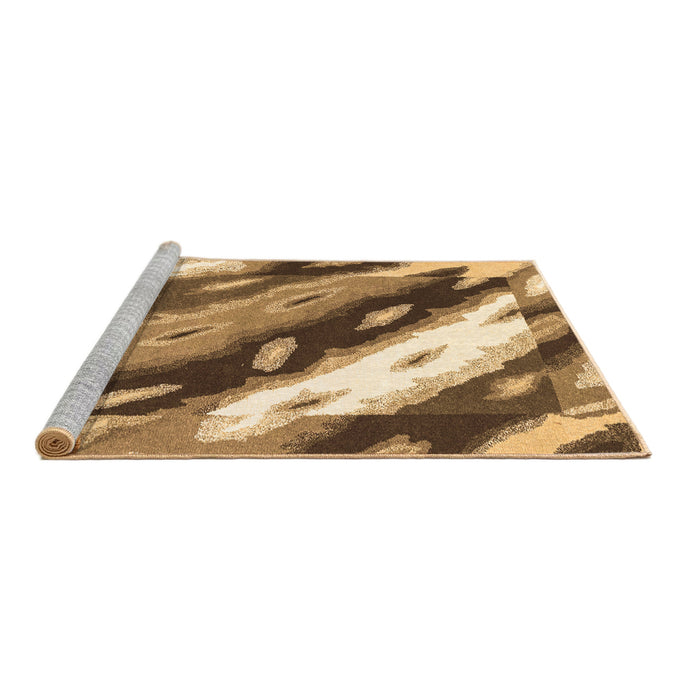 Sideview of Machine Washable Abstract Brown Modern Rug, wshabs3175brn