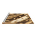 Sideview of Machine Washable Abstract Brown Modern Rug, wshabs3175brn