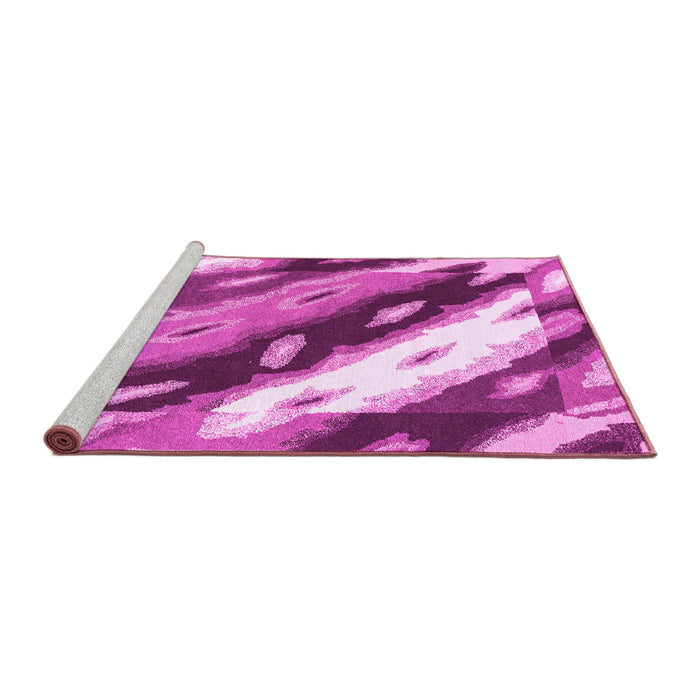 Sideview of Machine Washable Abstract Pink Modern Rug, wshabs3175pnk