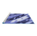 Sideview of Machine Washable Abstract Blue Modern Rug, wshabs3175blu