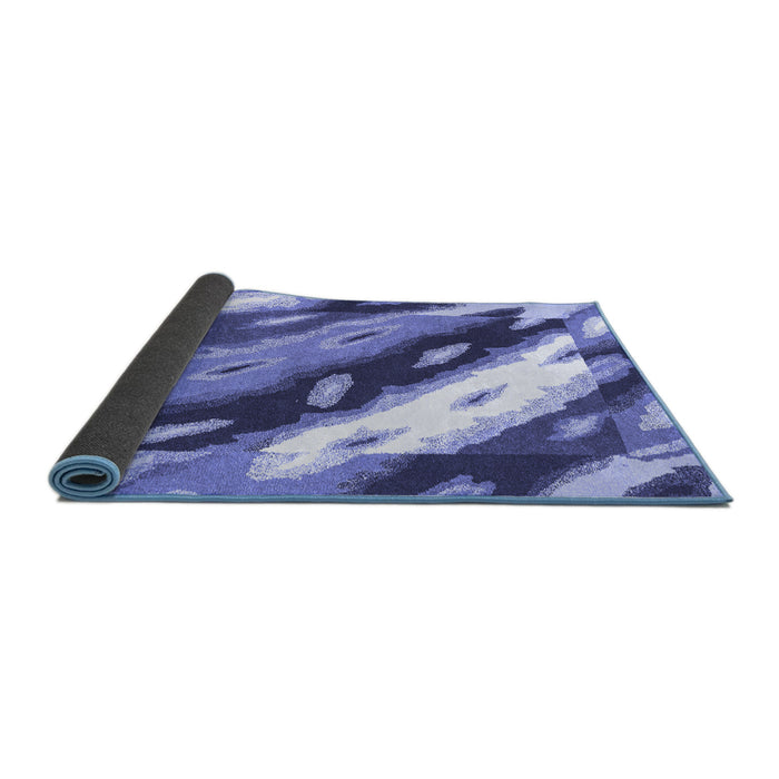 Sideview of Abstract Blue Modern Rug, abs3175blu