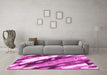 Machine Washable Abstract Pink Modern Rug in a Living Room, wshabs3175pnk