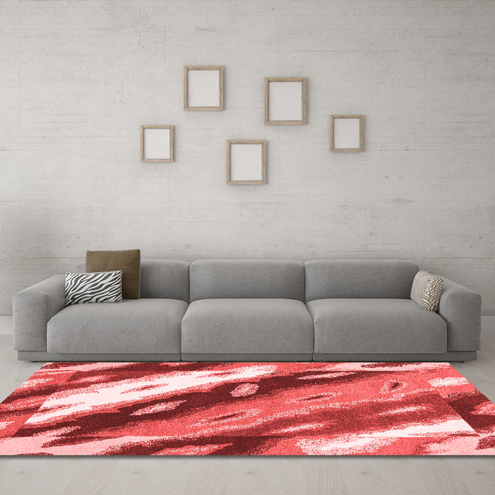 Modern Red Washable Rugs