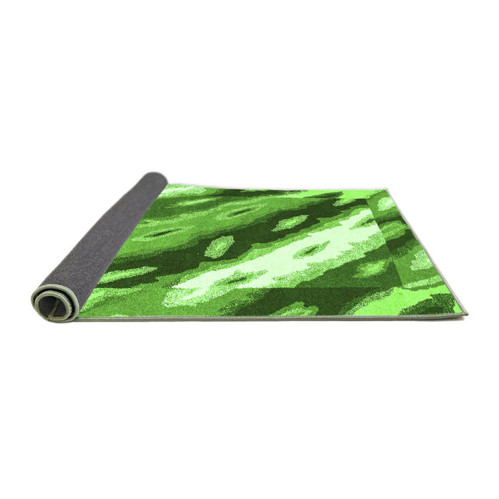Sideview of Abstract Green Modern Rug, abs3175grn