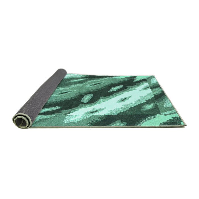 Sideview of Abstract Turquoise Modern Rug, abs3175turq