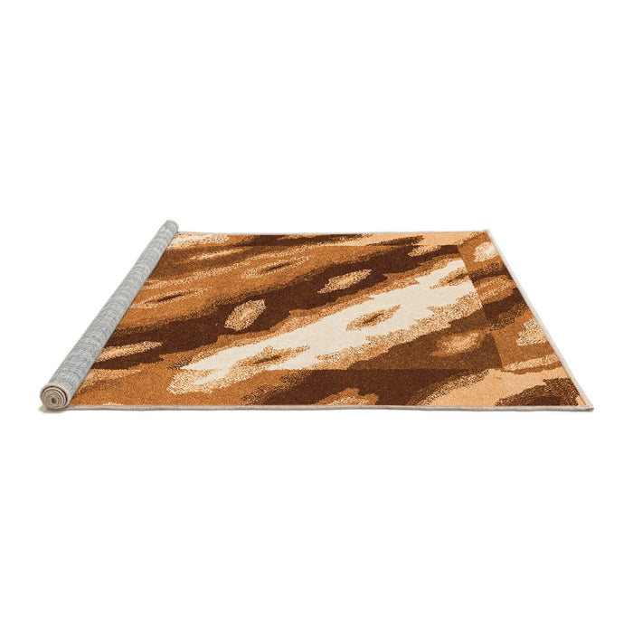 Sideview of Machine Washable Abstract Orange Modern Area Rugs, wshabs3175org