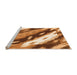 Sideview of Machine Washable Abstract Orange Modern Area Rugs, wshabs3175org