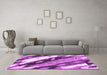 Machine Washable Abstract Purple Modern Area Rugs in a Living Room, wshabs3175pur