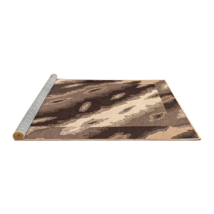 Sideview of Machine Washable Abstract Brown Sugar Brown Rug, wshabs3176
