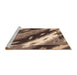 Sideview of Machine Washable Abstract Brown Sugar Brown Rug, wshabs3176