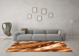 Machine Washable Animal Orange Modern Area Rugs in a Living Room, wshabs3176org