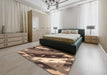 Machine Washable Abstract Brown Sugar Brown Rug in a Bedroom, wshabs3176