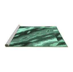Sideview of Machine Washable Animal Turquoise Modern Area Rugs, wshabs3176turq