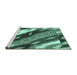 Sideview of Machine Washable Animal Turquoise Modern Area Rugs, wshabs3176turq