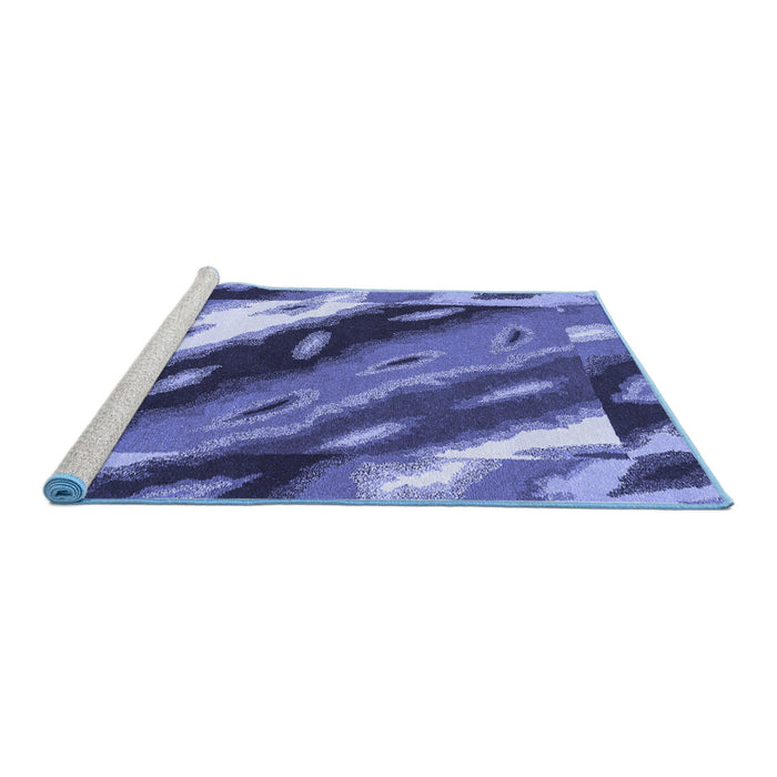 Sideview of Machine Washable Animal Blue Modern Rug, wshabs3176blu