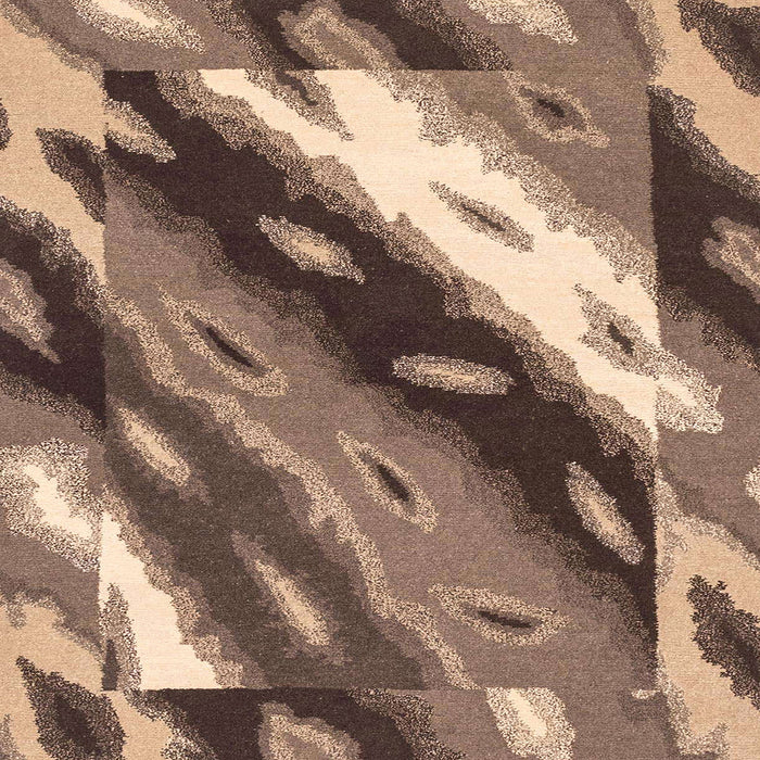 Square Machine Washable Abstract Brown Sugar Brown Rug, wshabs3176